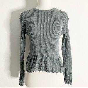 Gray Ribbed Sweater
